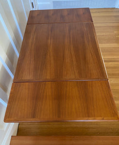 Gorgeous MCM Square Teak Dining Table With Draw Leaves- Cook Street Vintage