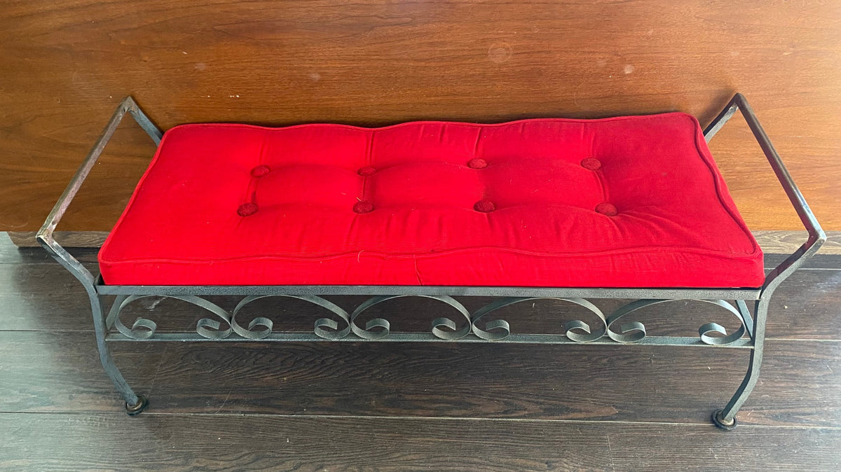 Vintage Hollywood Regency Rod Iron Hallway Bench – Cook Street Vintage