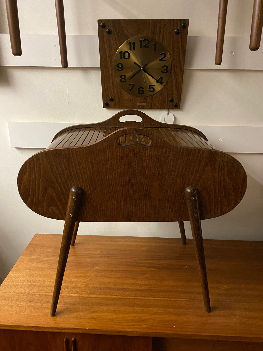 Vintage Czechoslovakian Sewing Box with Tambour Roll Top- Cook Street Vintage