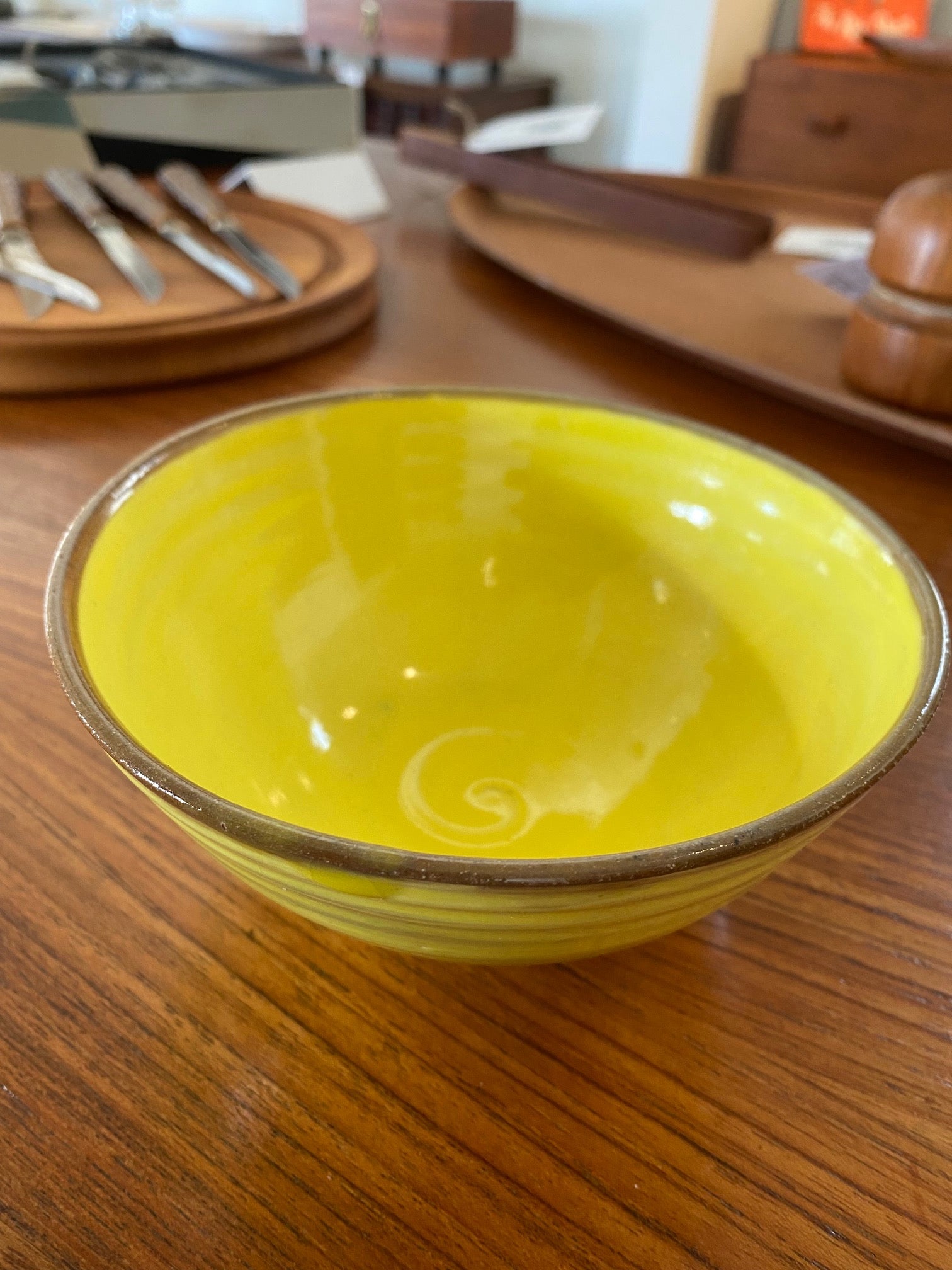 Small Kathryn Smyth Yellow Ceramic Bowl- Cook Street Vintage