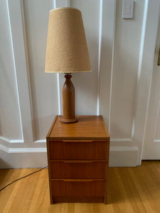 Small 3 Drawer Teak Bedside Table