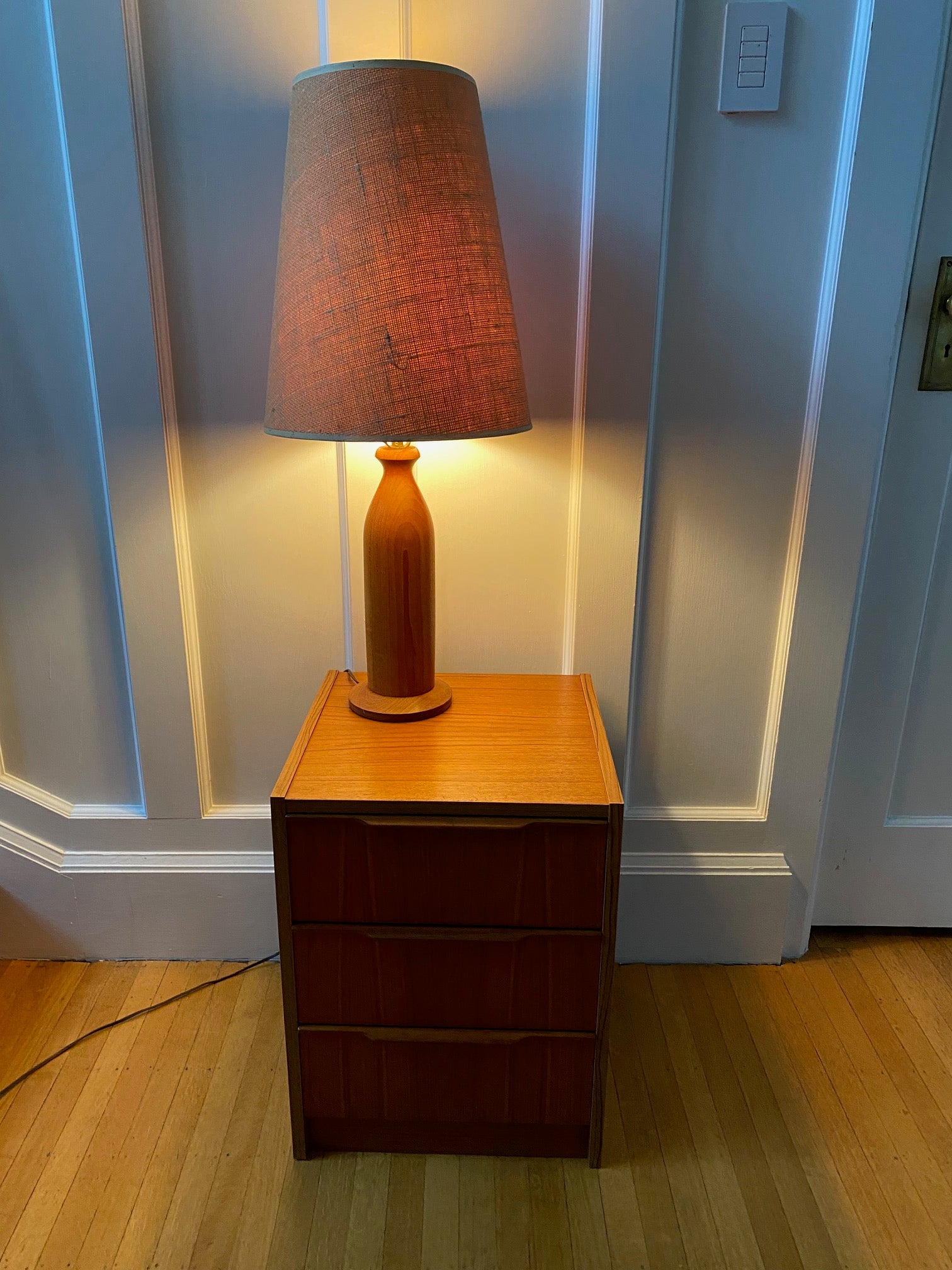 Small 3 Drawer Teak Bedside Table