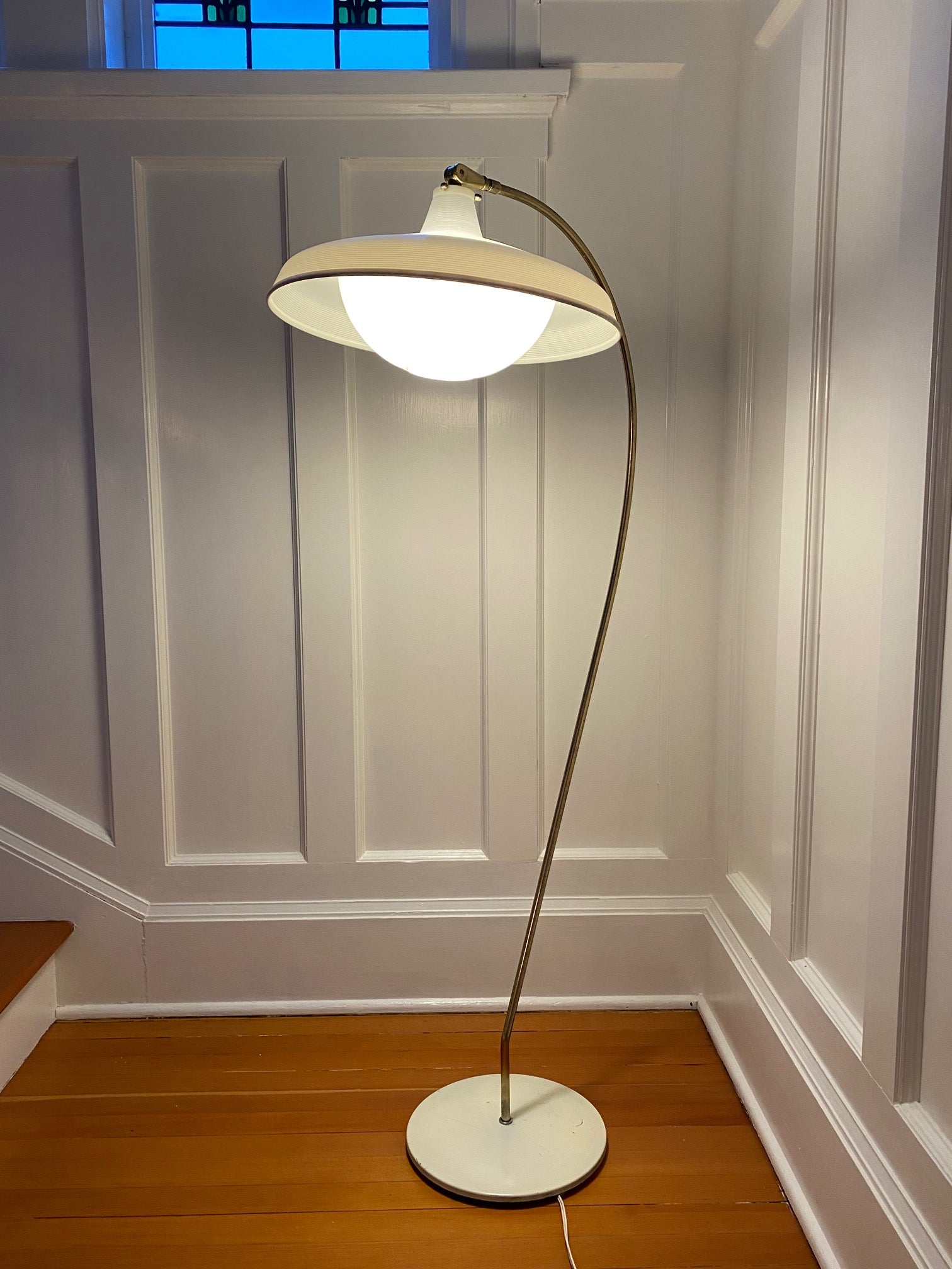 1960s Brass Arc Floor Lamp