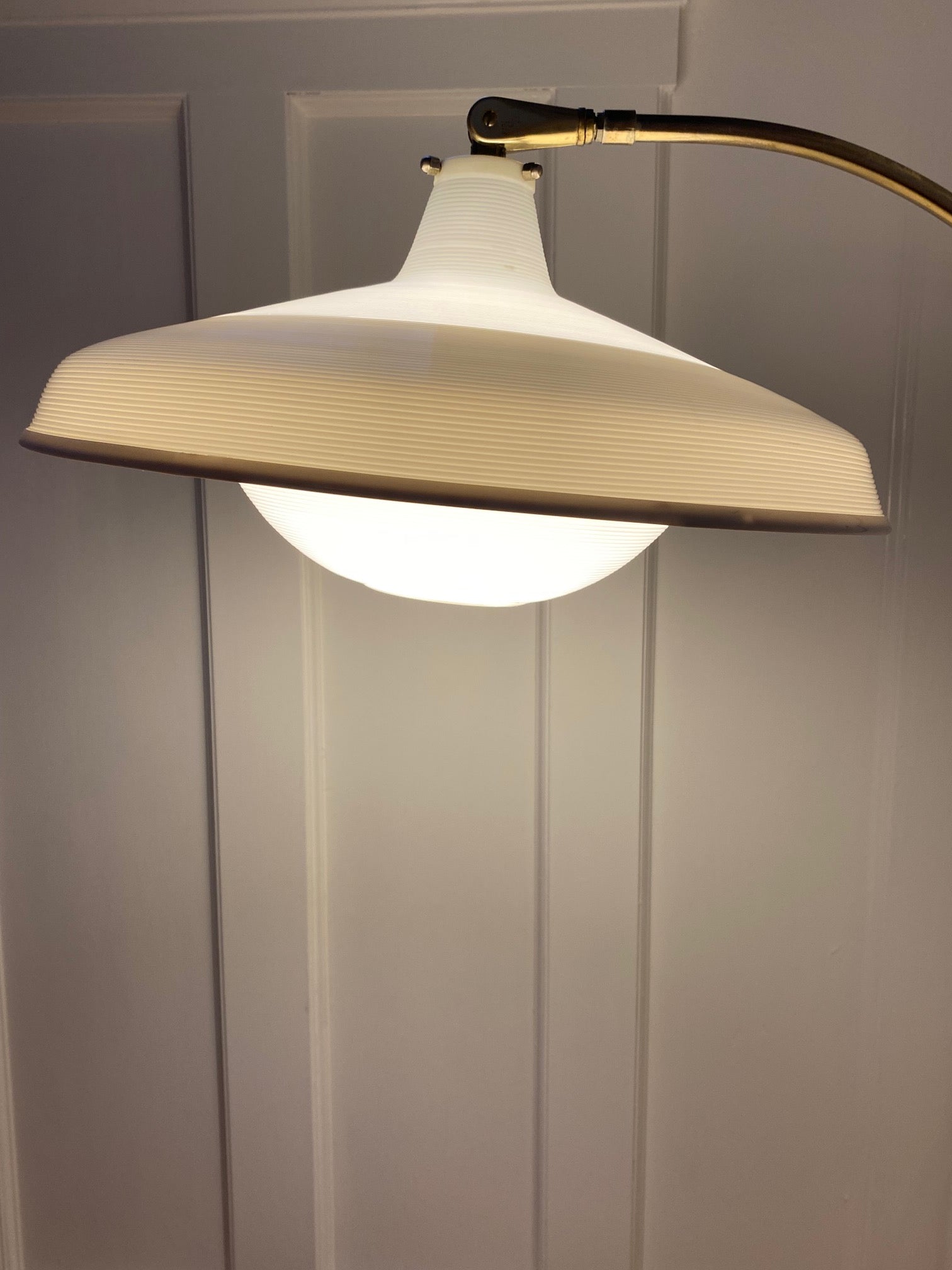 1960s Brass Arc Floor Lamp