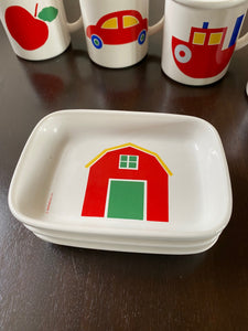Pfaltzgraff Children's Snack Plates/Dishes by Marimekko for American Airlines- Cook Street Vintage