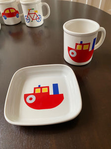 Pfaltzgraff Colourful Mugs Designed by Marimekko mug and boat dish - Cook Street Vintage