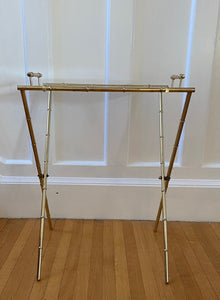 Fabulous vintage folding brass butler's side table with removable glass tray-Cook Street Vintage