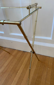 Fabulous vintage folding brass butler's side table with removable glass tray-Cook Street Vintage