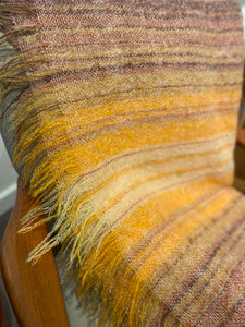 Orange Striped Hudson Bay Mohair & Wool Throw- Cook Street Vintage
