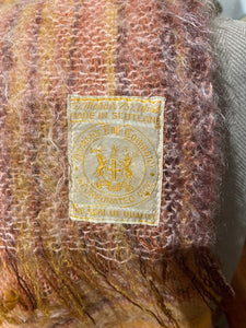Orange Striped Hudson Bay Mohair & Wool Throw Hudson's Bay Label- Cook Street Vintage