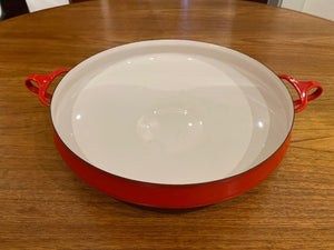 Gorgeous bright red enamel Dansk Kobenstyle Paella Pan. Made in France Cook Street Vintage