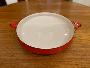 Gorgeous bright red enamel Dansk Kobenstyle Paella Pan. Made in France Cook Street Vintage