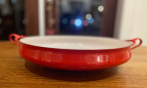 Gorgeous bright red enamel Dansk Kobenstyle Paella Pan. Made in France Cook Street Vintage