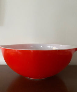Bright red 1970s Pyrex 444 mixing bowl in excellent condition- Cook Street Vintage