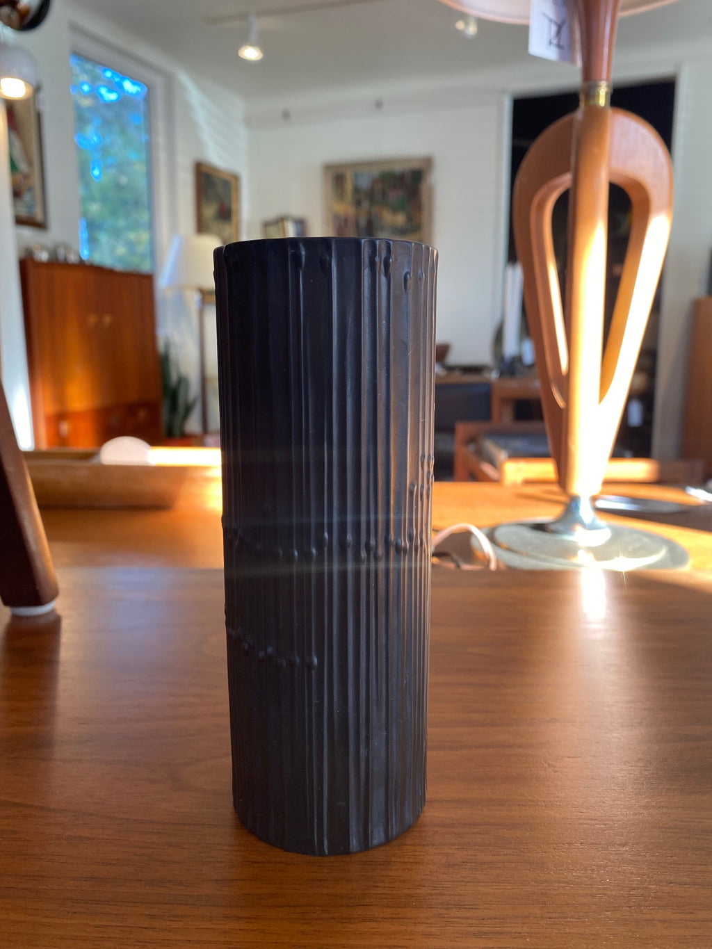 Tapio Wirkkala "Porcelain Noire" Black Matte Vase- Cook Street Vintage