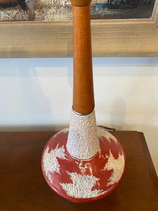 Ceramic and Teak Turbinate Shaped Table Lamp- Cook Street Vintage
