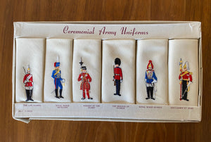 Set of Ceremonial Army Uniforms Irish Linen Napkins- Cook Street Vintage