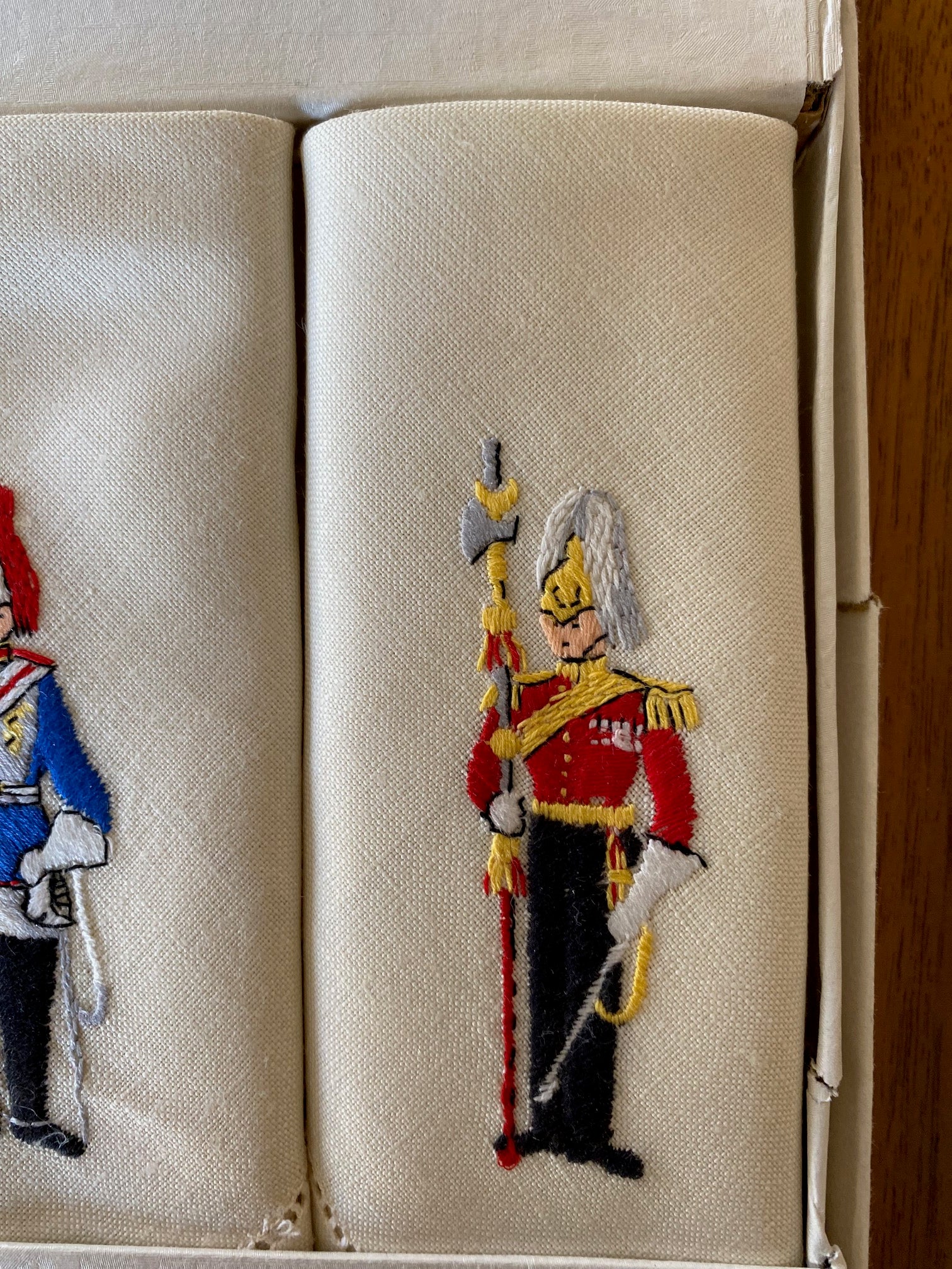 Set of Ceremonial Army Uniforms Irish Linen Napkins- Cook Street Vintage