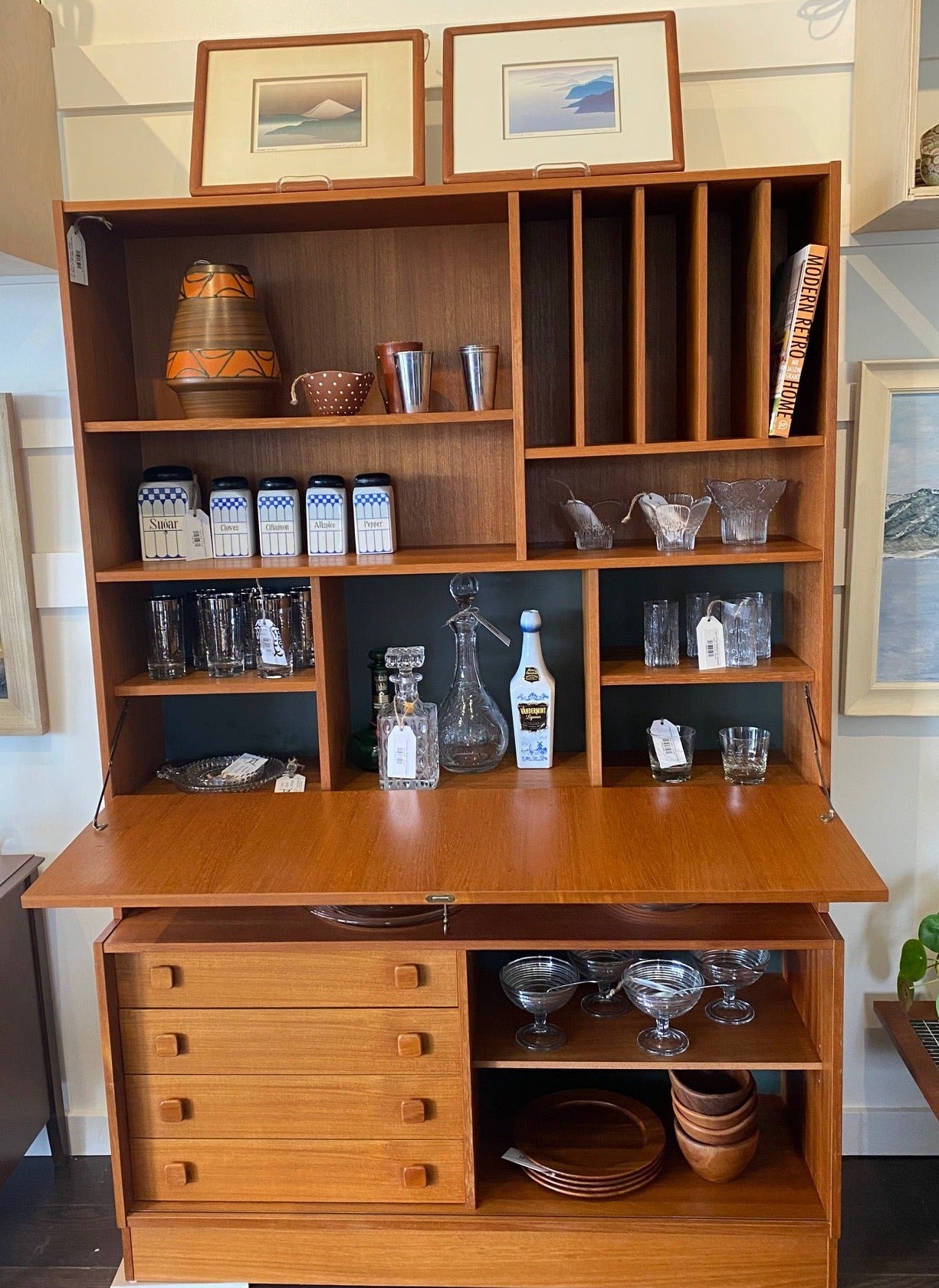 Domino Mobler Teak Secretary and Bookcase Hutch- Cook Street Vintage