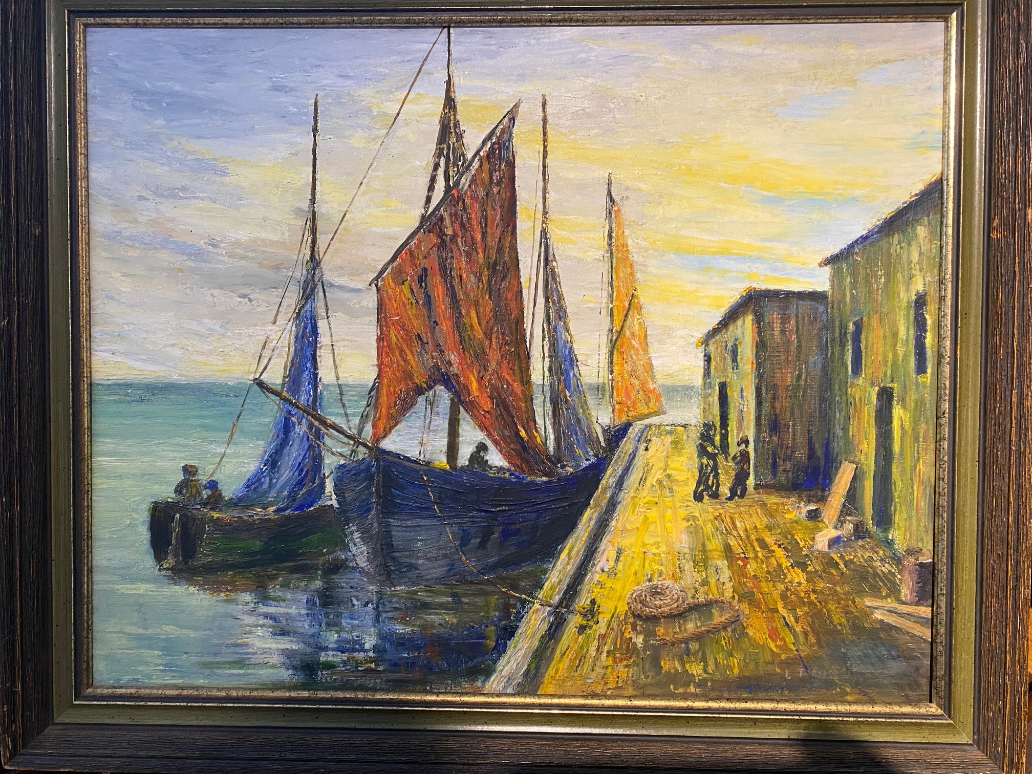 Vintage Nautical Painting on Board