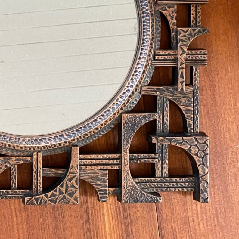 Brutalist Mirror by Coppercraft- Cook Street Vintage