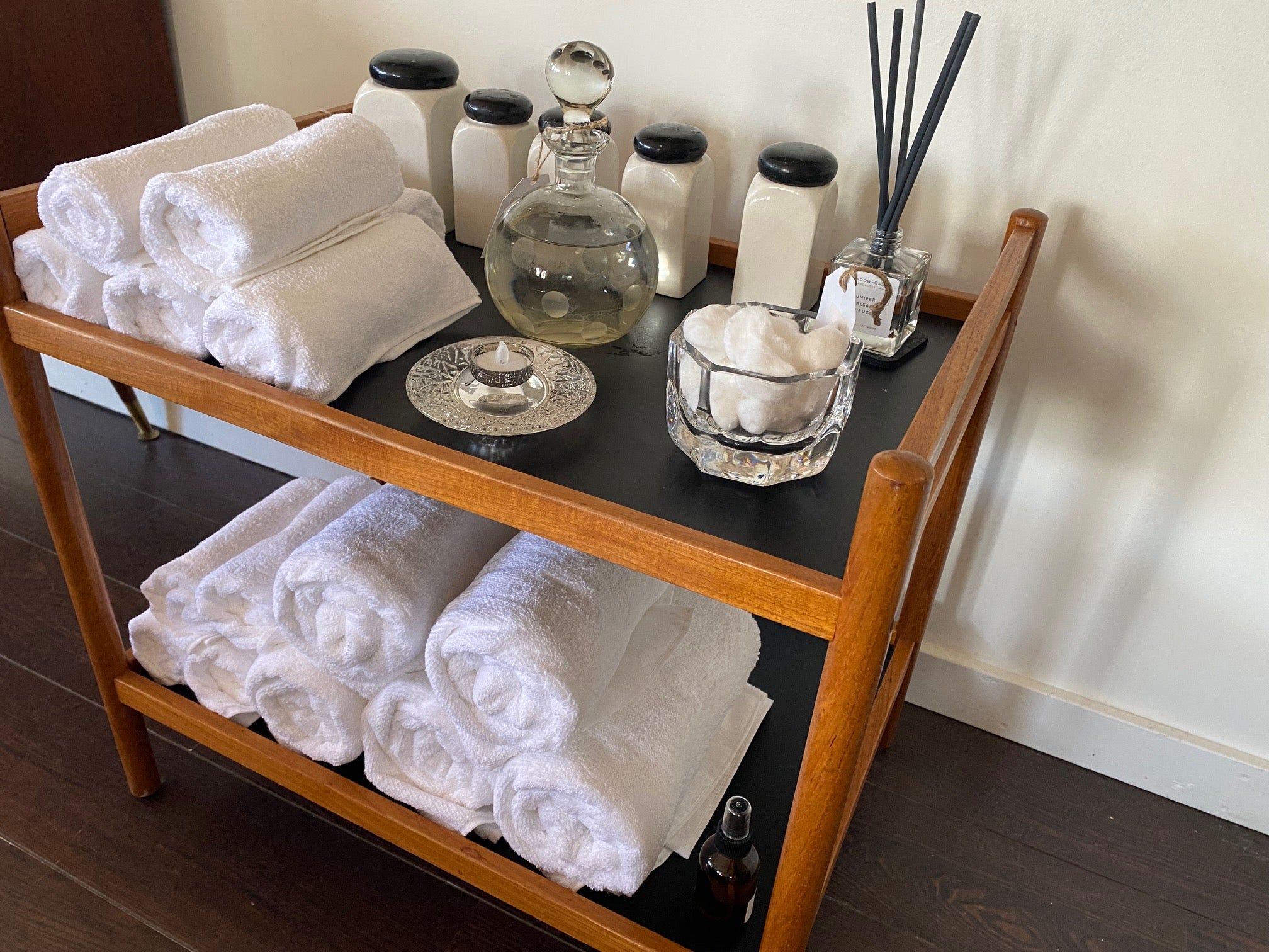 Dyrlund Teak Bar Side Bar with Black Formica