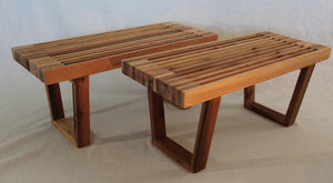 Reclaimed Cedar Slat Bench