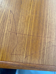 Scratch on top of MCM Teak High Boy Dresser- Cook Street Vintage
