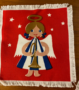 Trumpet player in Set of 6 Aase and Preben Jangaard Musical Angels Napkins- Cook Street Vintage