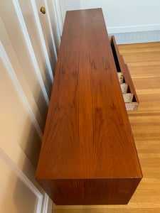 MCM 4 Drawer Teak Credenza With Side Cabinets- Cook Street Vintage