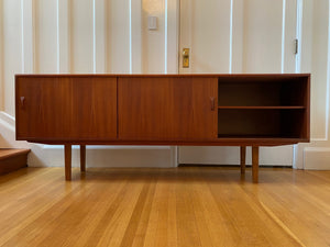 MCM 4 Drawer Teak Credenza With Side Cabinets- Cook Street Vintage