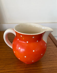 Bright and cheerful vintage orange pitcher. Marked Waechtersbach West Germany 10058 on base- Cook Street Vintage