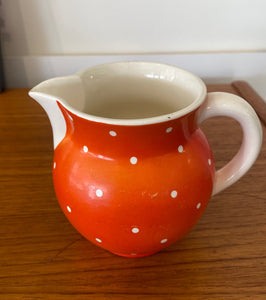 Bright and cheerful vintage orange pitcher. Marked Waechtersbach West Germany 10058 on base- Cook Street Vintage