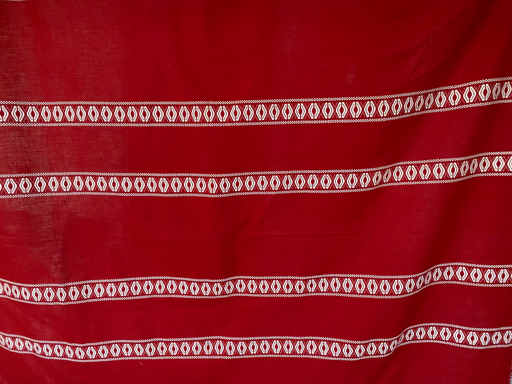 Large Red and White Vintage Danish Table Cloth