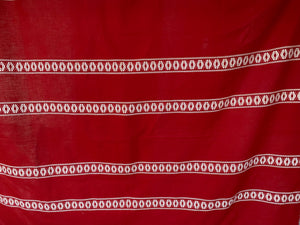Large Red and White Vintage Danish Table Cloth