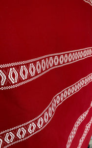 Large Red and White Vintage Danish Table Cloth