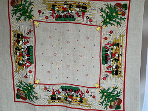Sweet Vintage Scandinavian Table Cloth with Elves at Dinner