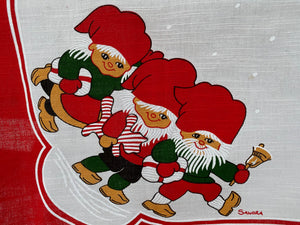 Three elves, Sandra design linen table cloth
