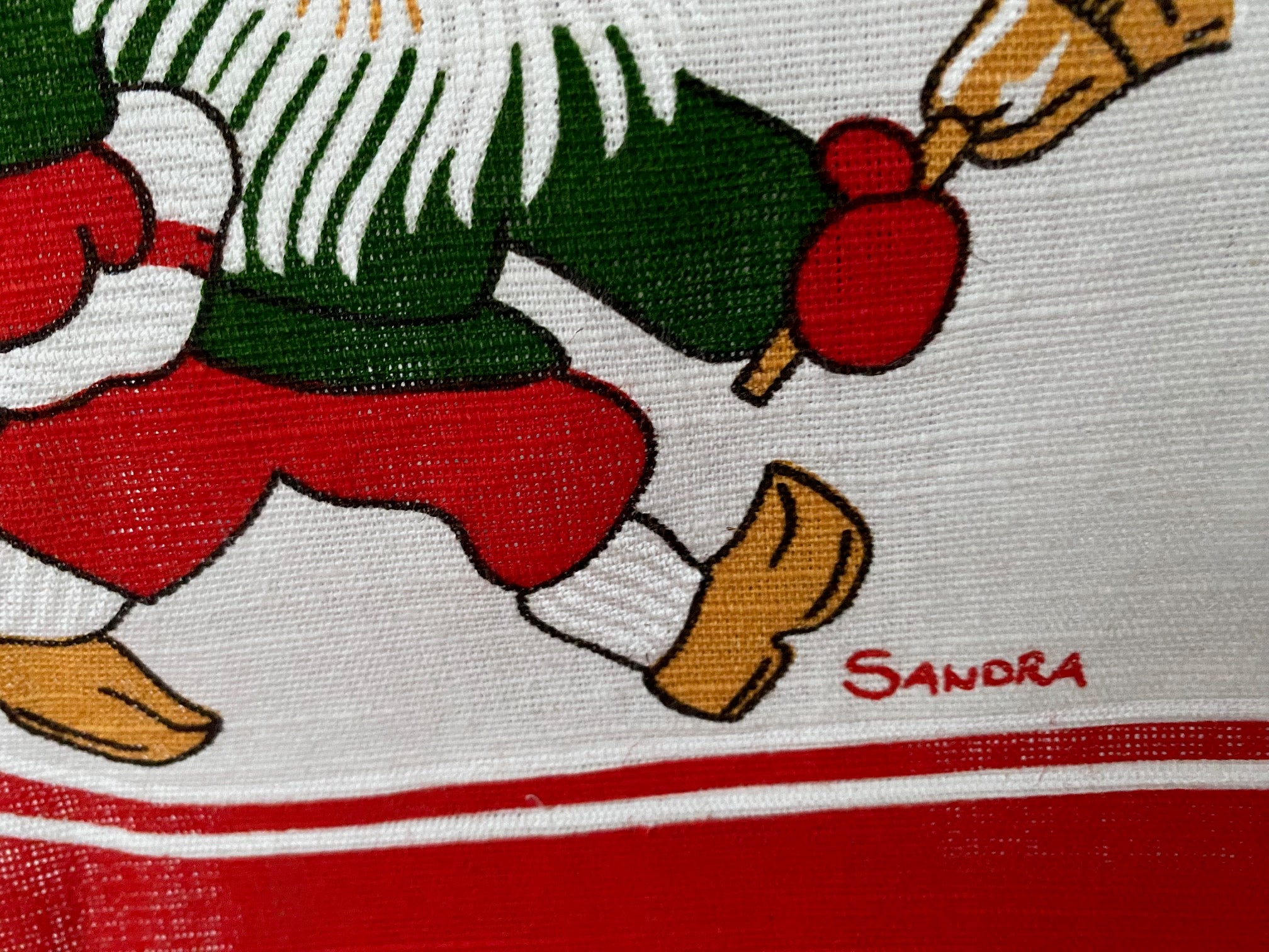 Three elves, Sandra design linen table cloth