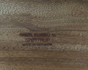 Merchandise stamp on bottom of top tray of Teak Cart by Furbo Spøttrup- Cook Street Vintage