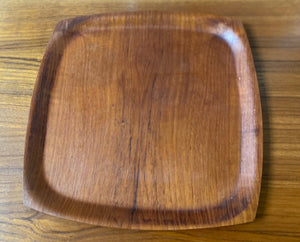 Square Vintage Molded Teak Tray- Cook Street Vintage
