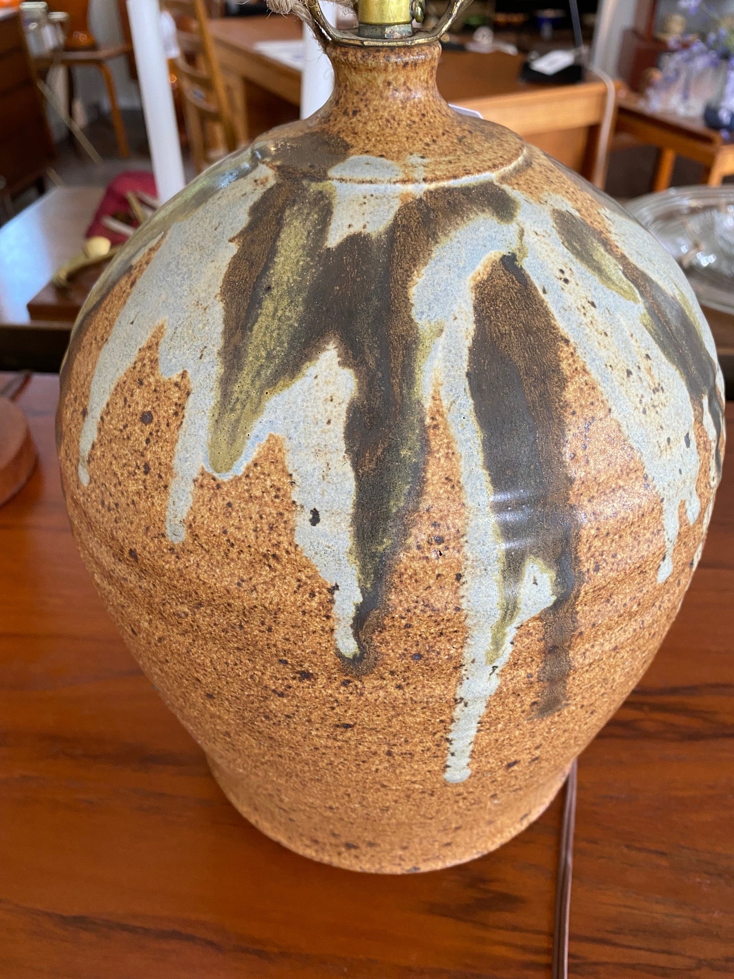 West Vancouver Studio Pottery ceramic lamp detail by Joseph Mihalik- Cook Street Vintage