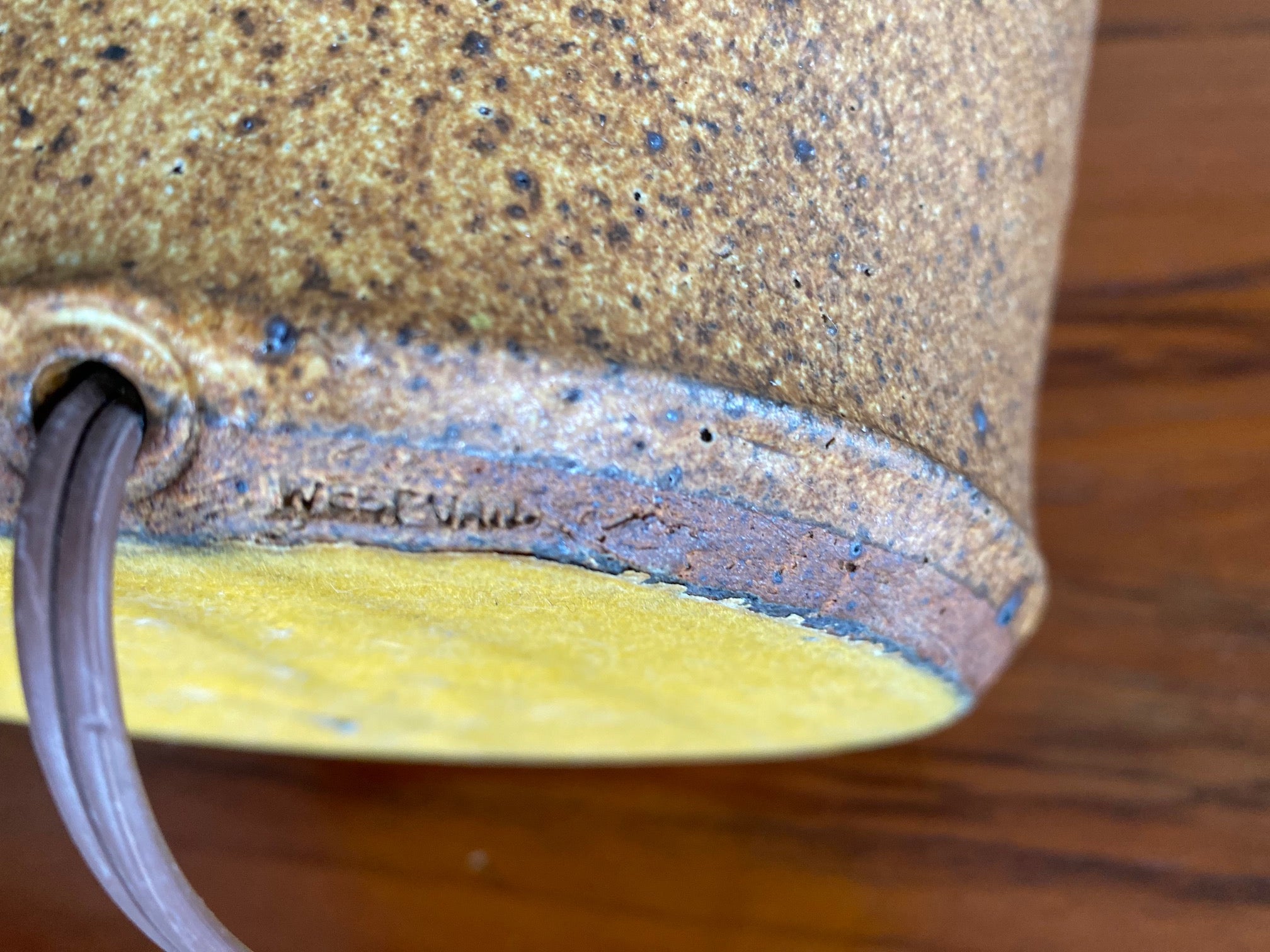 mark on base of West Vancouver Studio Pottery ceramic lamp by Joseph Mihalik- Cook Street Vintage