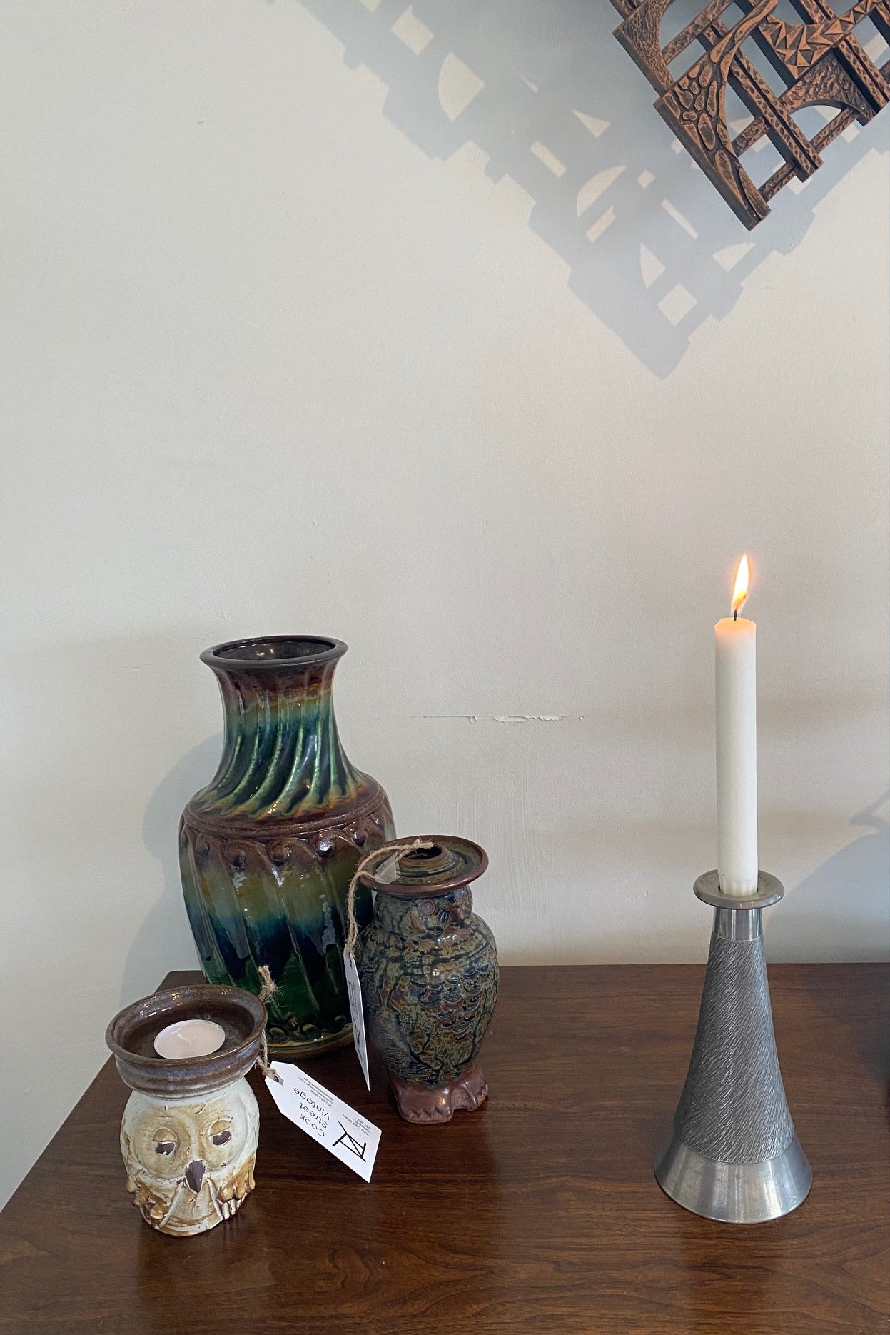 Jorgen Jensen Danish Pewter Candle Holder- Cook Street Vintage