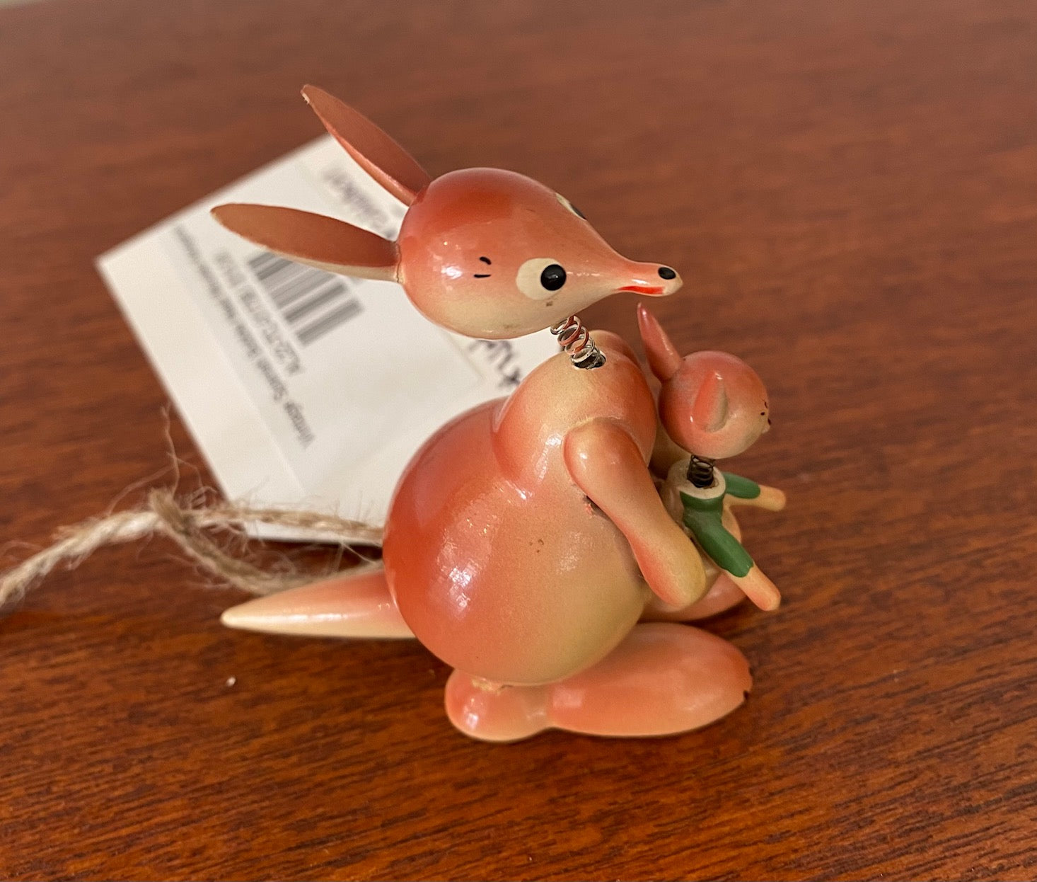 Vintage Spanish Bobble Head Wooden Kangaroo- Cook Street Vintage