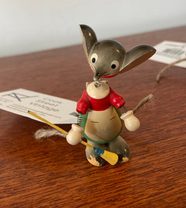 Vintage Spanish Bobble Head Wooden Mouse- Cook Street Vintage