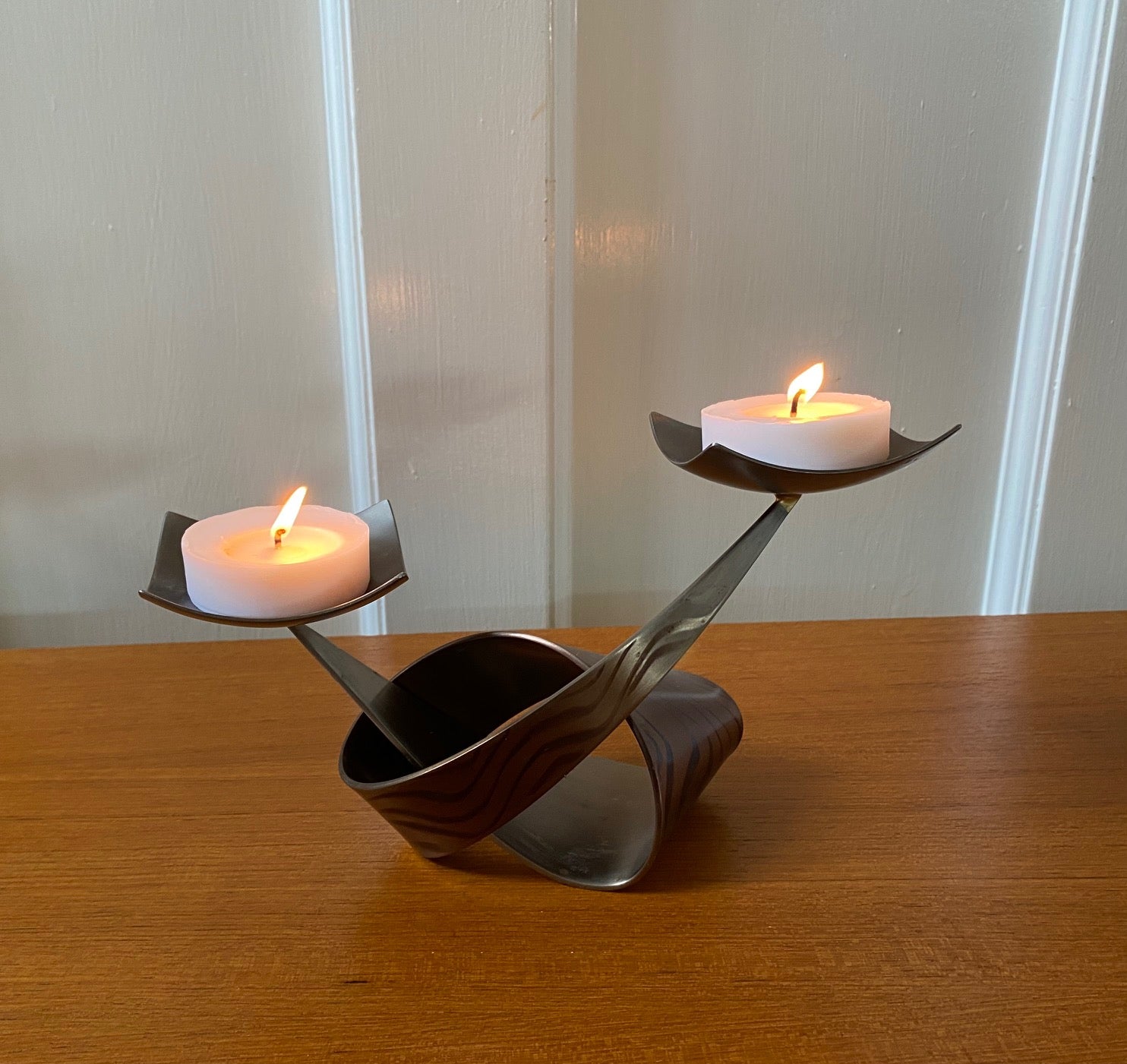 Ferart Artisan Modern Etched Metal Candle Holder- Cook Street Vintage