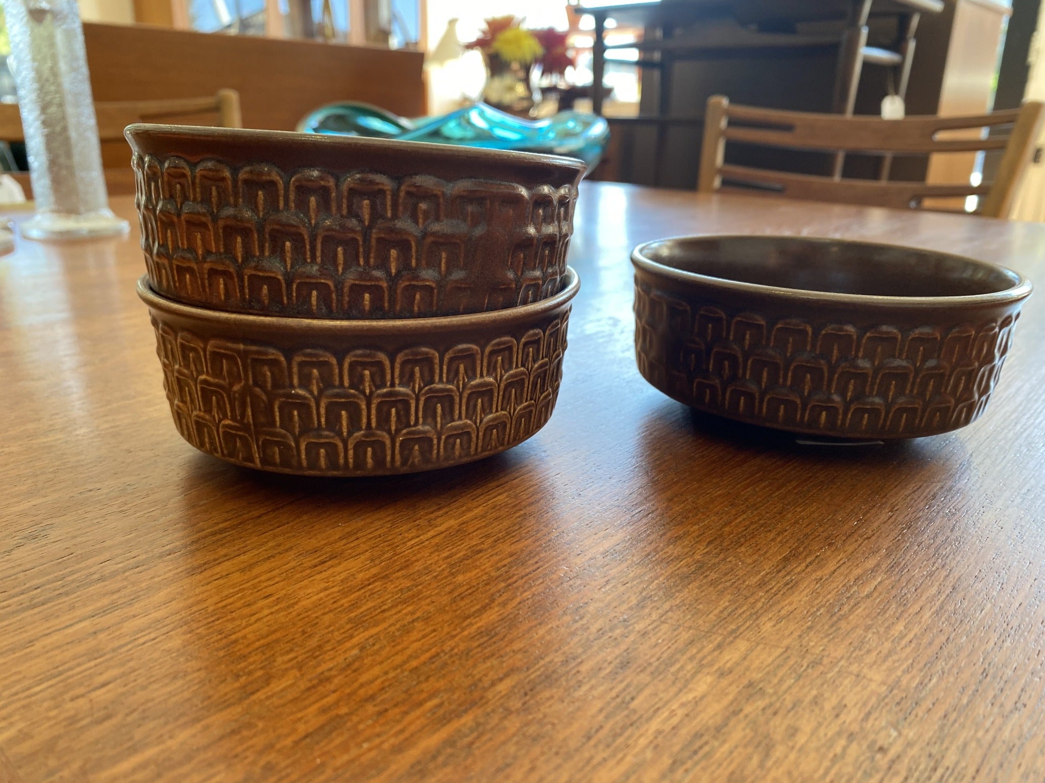 Three Wedgewood MCM Brown Pennine Bowls- Cook Street Vintage