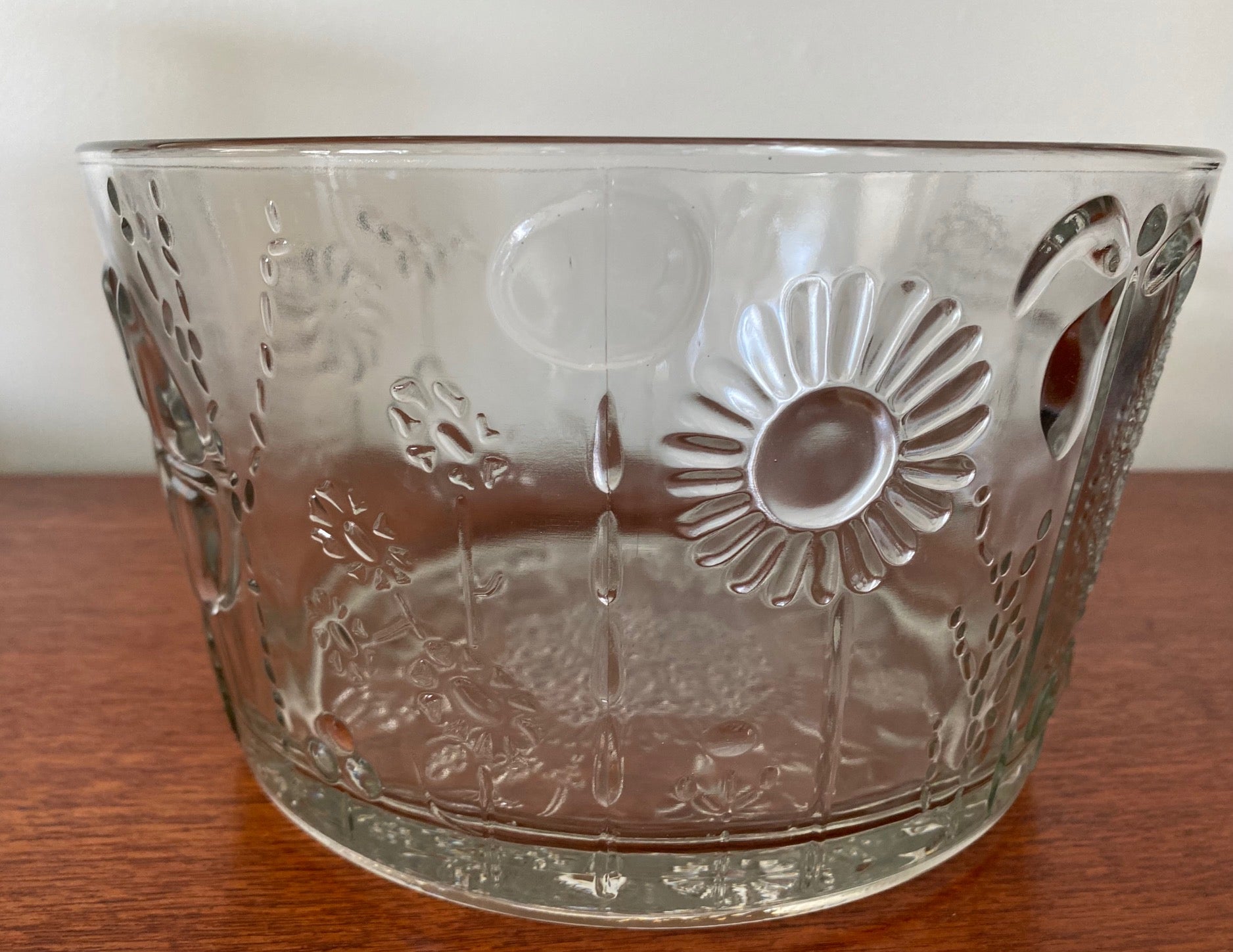 Vintage Littala "Flora" glass bowl. Designed by Oiva Toikka. Made in Nuutajärvi Notsjö Finland -Cook Street Vintage