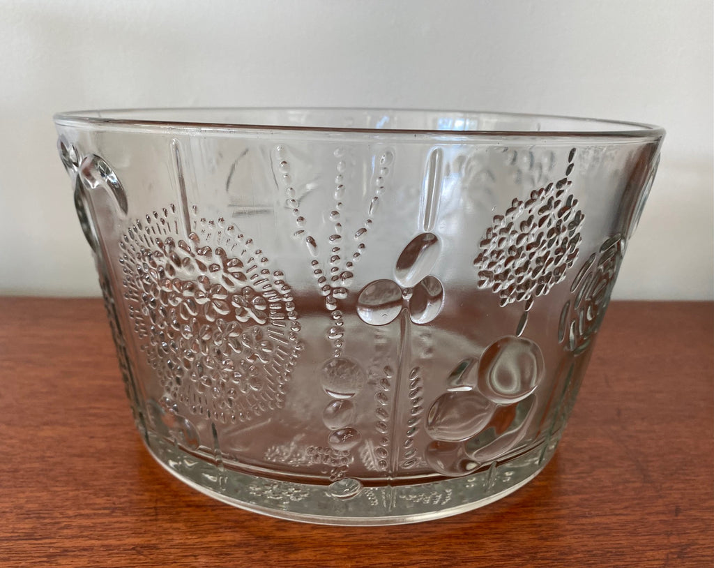 Vintage Littala "Flora" glass bowl. Designed by Oiva Toikka. Made in Nuutajärvi Notsjö Finland -Cook Street Vintage